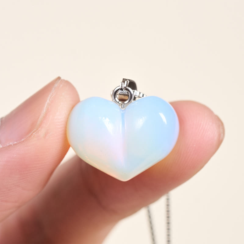 Buddha Stonesハートデザインアメジストトパーズピンククリスタルオパールタイガーアイホワイトクリスタルレッドジャスパーアマゾナイトグリーンアベンチュリンブラックオブシディアンシトリンバランスネックレスペンダント - image 17