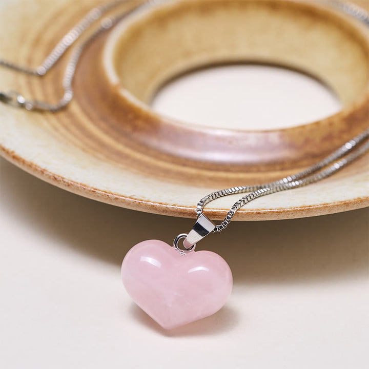 Buddha Stonesハートデザインアメジストトパーズピンククリスタルオパールタイガーアイホワイトクリスタルレッドジャスパーアマゾナイトグリーンアベンチュリンブラックオブシディアンシトリンバランスネックレスペンダント - image 14