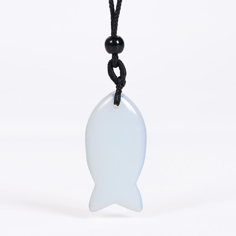 Buddha Stones鯉クリスタル インド瑪瑙 アメジスト トパーズ レッドジャスパー成就温もり ネックレス ペンダント - オパール - image 55