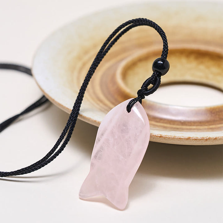 Buddha Stones鯉クリスタル インド瑪瑙 アメジスト トパーズ レッドジャスパー成就温もり ネックレス ペンダント - image 3