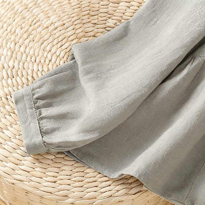 Buddha Stones 秋の通勤用パッチワーク無地デザイン長袖レディースコットンボタンシャツ - image 15