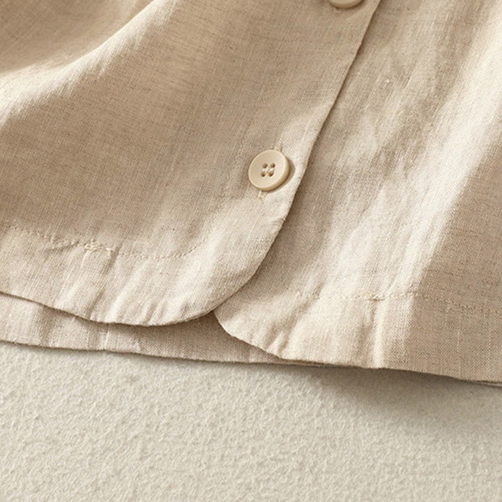 Buddha Stones 夏用無地Vネックボタンシンプルデザインレディース半袖シャツ - image 10