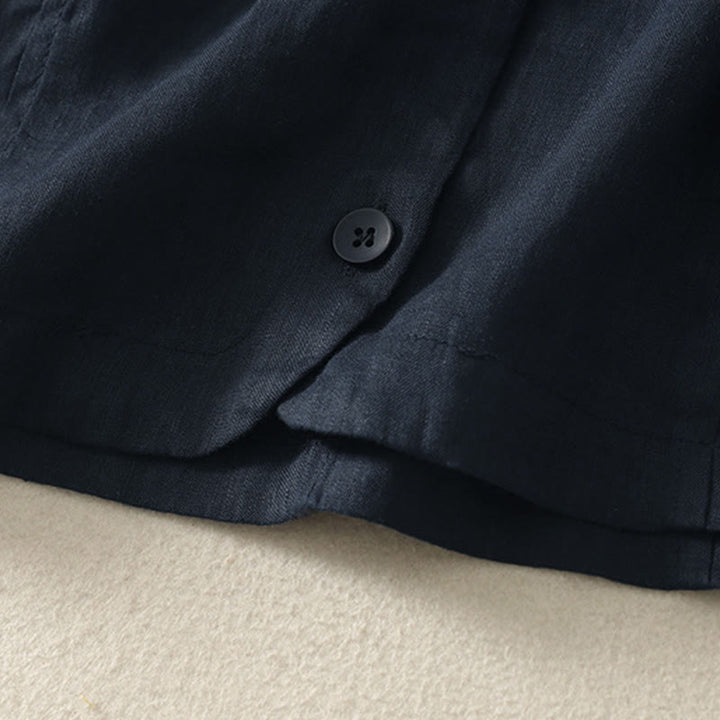 Buddha Stones 夏用無地Vネックボタンシンプルデザインレディース半袖シャツ - image 17