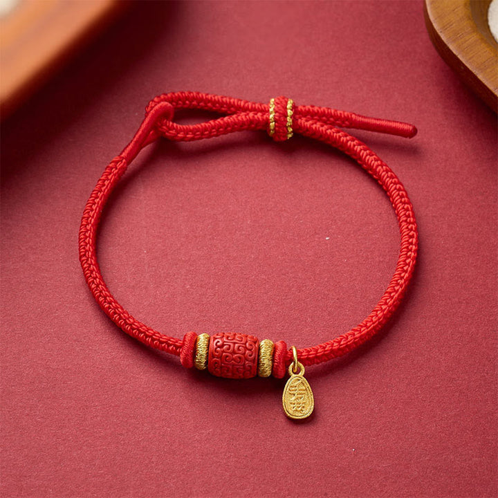 Buddha Stones オーム・マニ・パドメ・フム・フーのキャラクター銅製赤紐の幸運ブレスレット - image 9