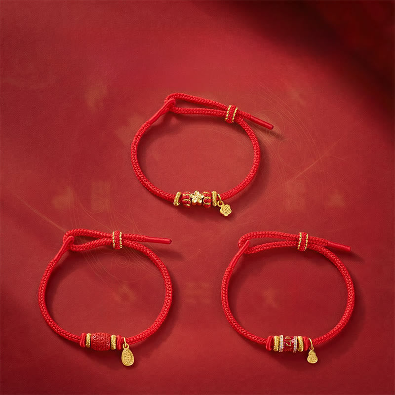 Buddha Stones オーム・マニ・パドメ・フム・フーのキャラクター銅製赤紐の幸運ブレスレット - image 15