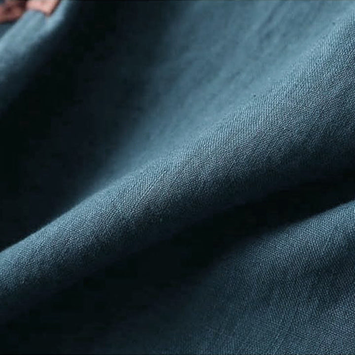 Buddha Stonesレトロフラワー刺繍デザイン長袖コットンリネンレディースシャツ - image 11
