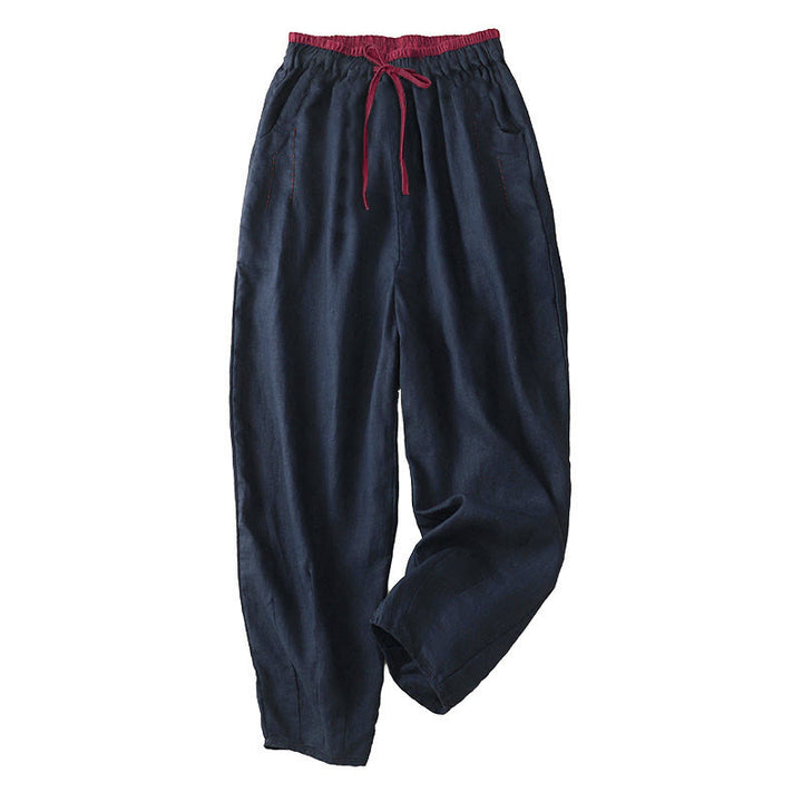 Buddha Stones 通勤用カラーブロッキングデザインレディースハーレム7-8丈パンツ（ポケット付き） - ミッドナイトブルー - US8-10，UK/AU12-14，EU40-42 (2XL) - image 13