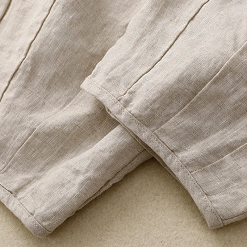 Buddha Stones 通勤用カラーブロッキングデザインレディースハーレム7-8丈パンツ（ポケット付き） - image 6