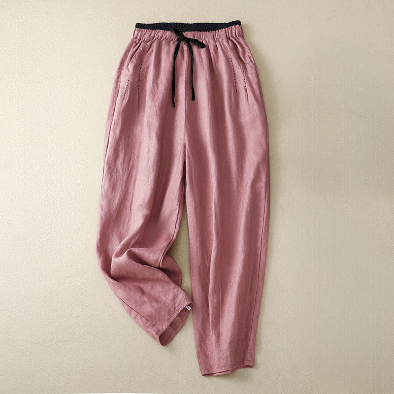 Buddha Stones 通勤用カラーブロッキングデザインレディースハーレム7-8丈パンツ（ポケット付き） - ライトコーラル - US8-10，UK/AU12-14，EU40-42 (2XL) - image 16