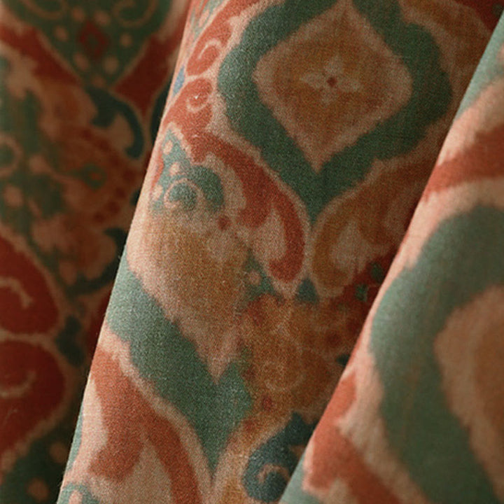 Buddha Stones プリント中国風カエルボタン長袖スタンドカラーレディースシャツポケット付き - image 6