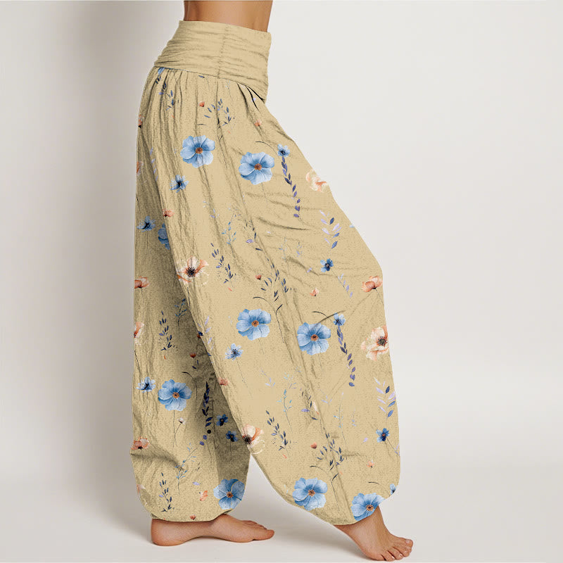 Buddha Stones コットン フレッシュ 洗練 花柄 レディース 伸縮性ウエスト ハーレムパンツ - image 2