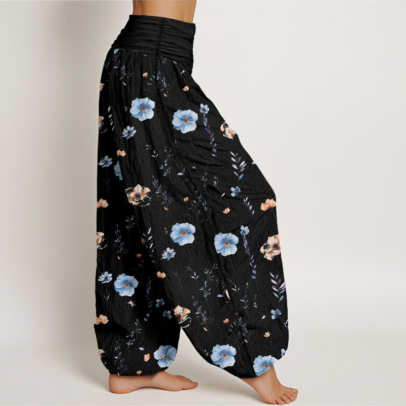 Buddha Stones コットン フレッシュ 洗練 花柄 レディース 伸縮性ウエスト ハーレムパンツ - image 7