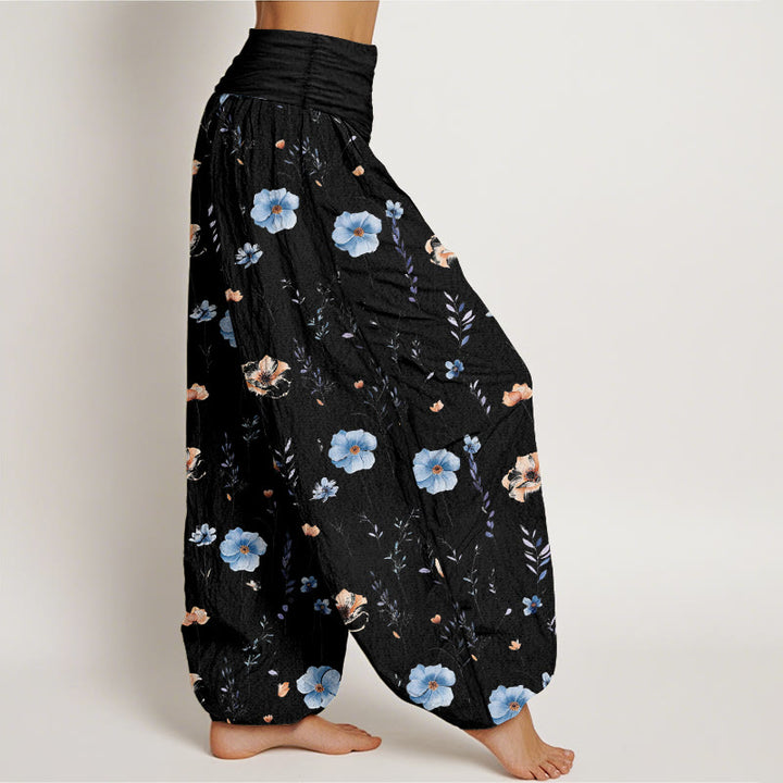 Buddha Stones コットン フレッシュ 洗練 花柄 レディース 伸縮性ウエスト ハーレムパンツ - image 7