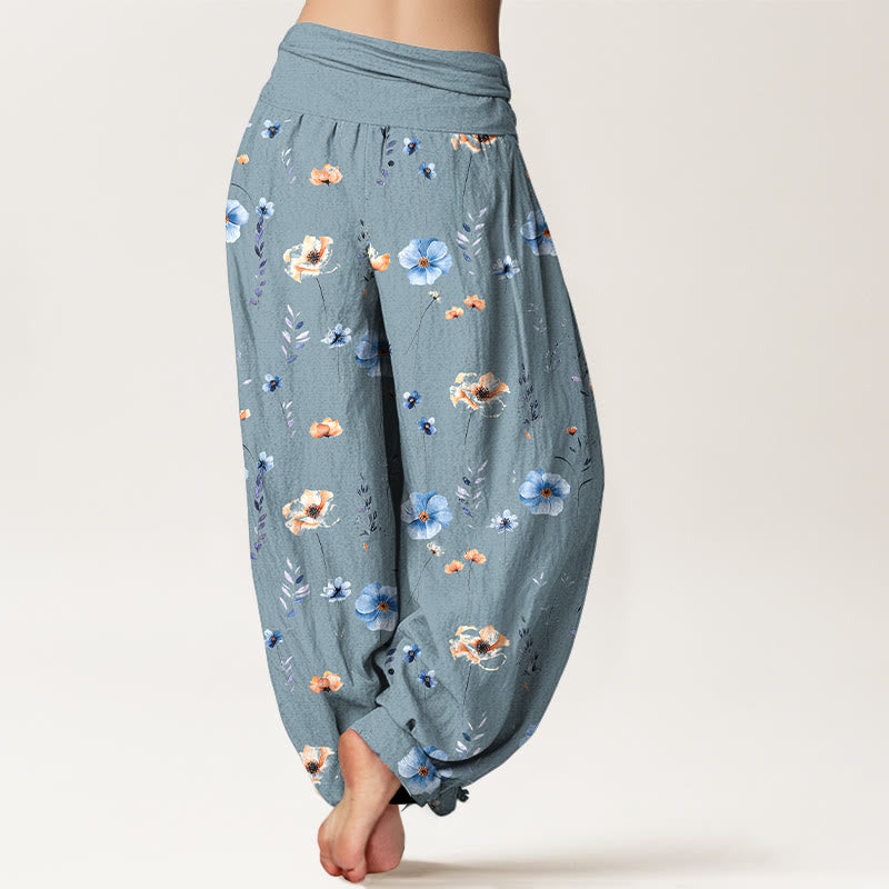 Buddha Stones コットン フレッシュ 洗練 花柄 レディース 伸縮性ウエスト ハーレムパンツ - image 9
