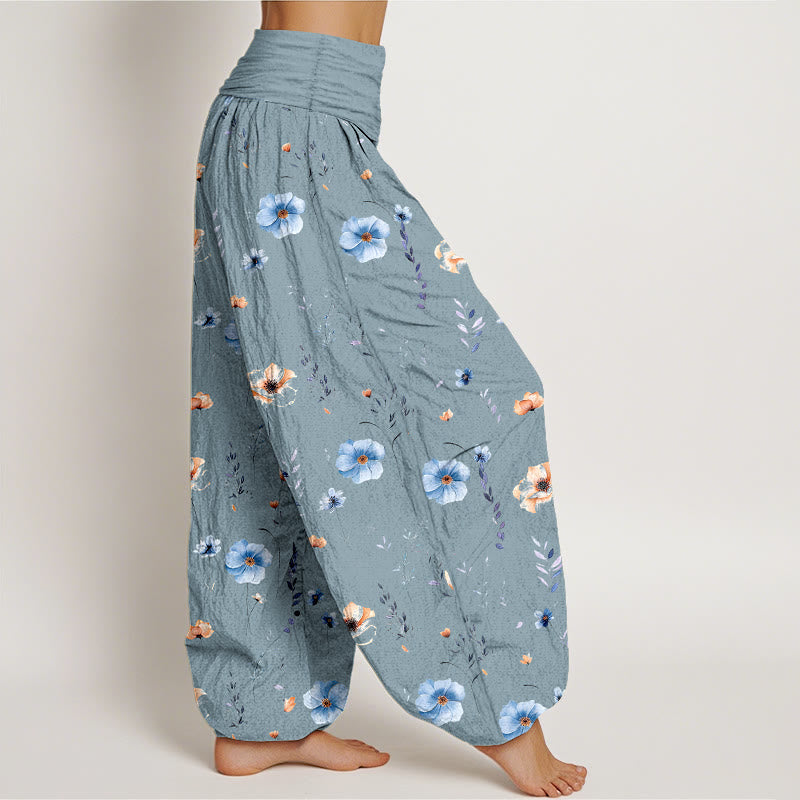 Buddha Stones コットン フレッシュ 洗練 花柄 レディース 伸縮性ウエスト ハーレムパンツ - image 10