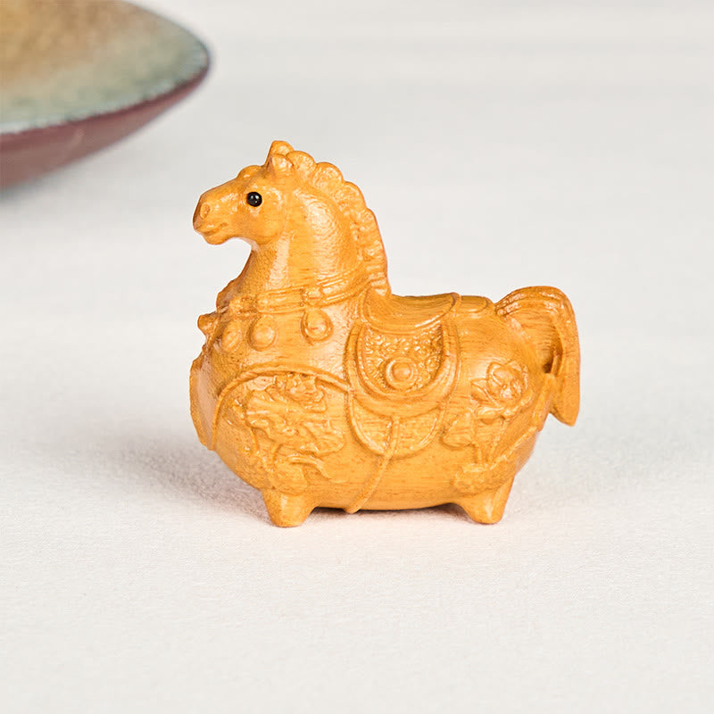 Buddha Stones ミニ 午年 蓮 黒檀 リンデンウッド 緑 白檀 飾り 5.5*5*3.2cm - image 1