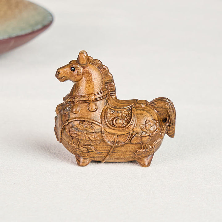 Buddha Stones ミニ 午年 蓮 黒檀 リンデンウッド 緑 白檀 飾り 5.5*5*3.2cm - image 8