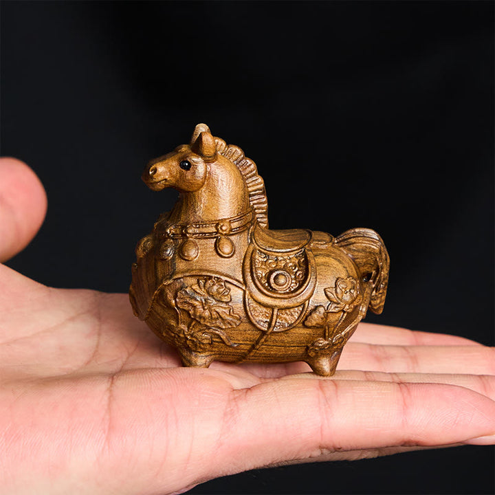 Buddha Stones ミニ 午年 蓮 黒檀 リンデンウッド 緑 白檀 飾り 5.5*5*3.2cm - image 10