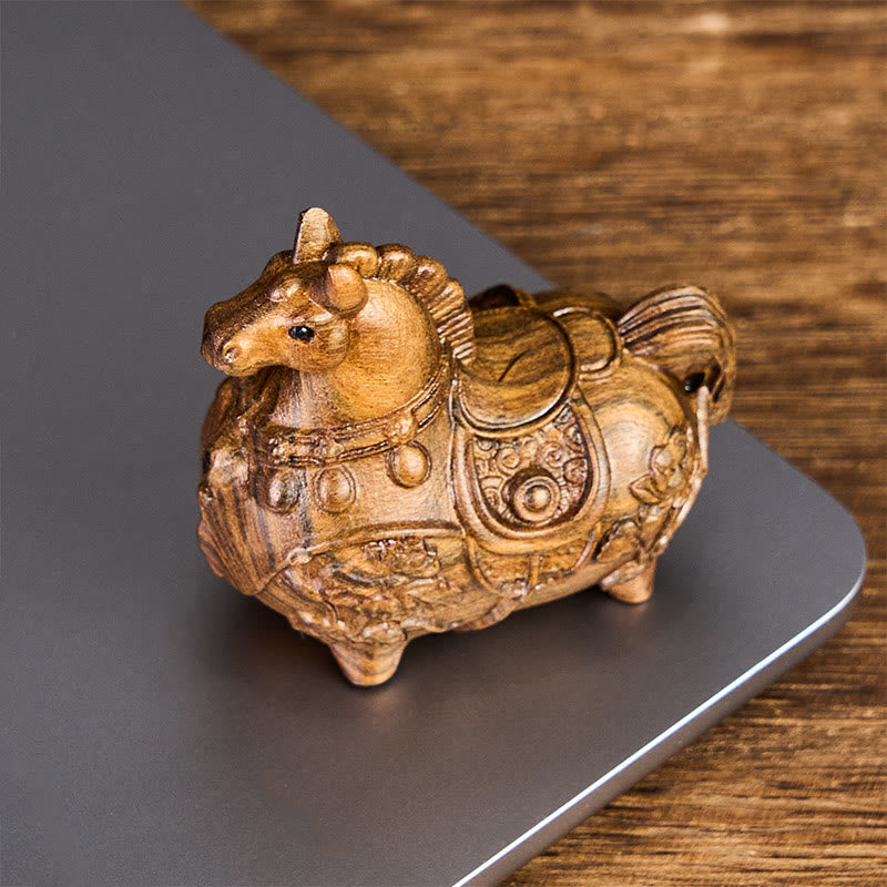 Buddha Stones ミニ 午年 蓮 黒檀 リンデンウッド 緑 白檀 飾り 5.5*5*3.2cm - image 9