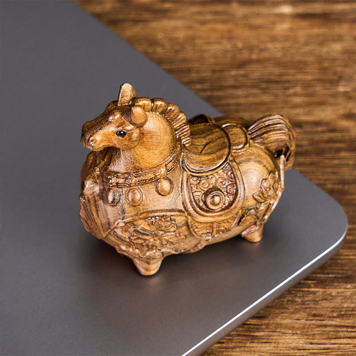 Buddha Stones ミニ 午年 蓮 黒檀 リンデンウッド 緑 白檀 飾り 5.5*5*3.2cm - image 9