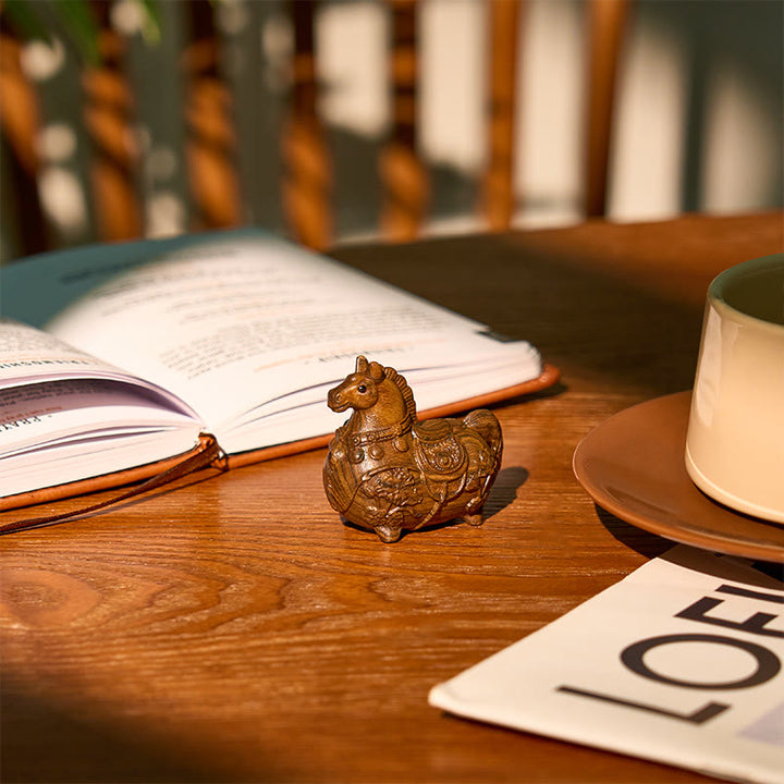 Buddha Stones ミニ 午年 蓮 黒檀 リンデンウッド 緑 白檀 飾り 5.5*5*3.2cm - image 11