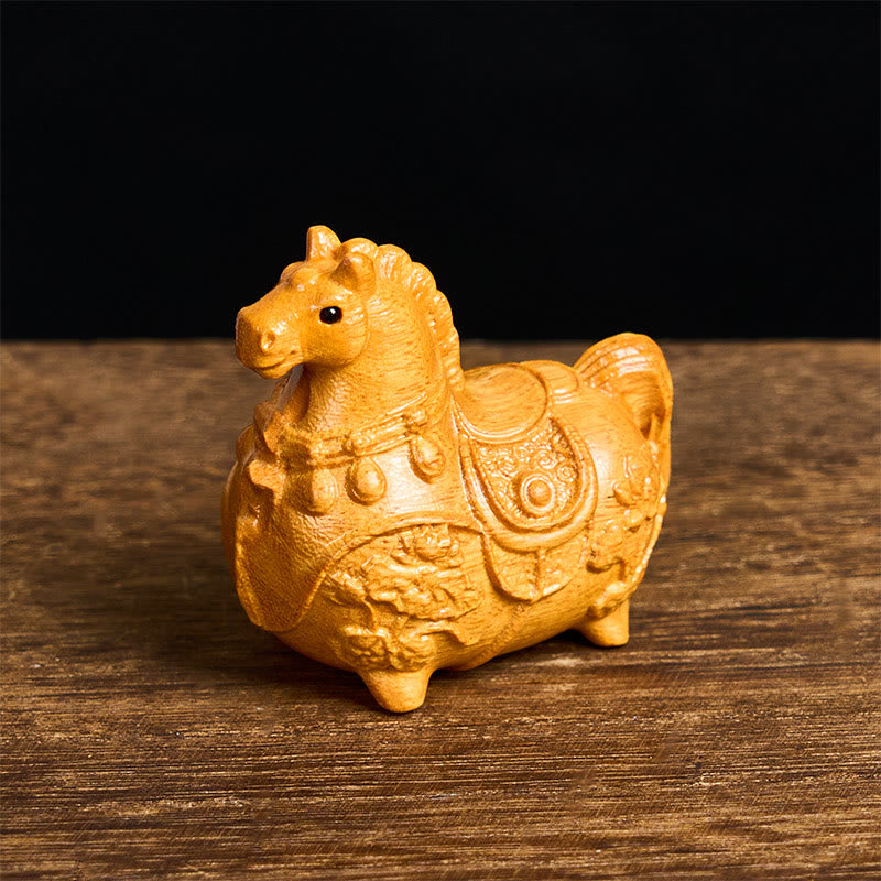 Buddha Stones ミニ 午年 蓮 黒檀 リンデンウッド 緑 白檀 飾り 5.5*5*3.2cm - リンデンウッド 約5.5×5×3.2cm - image 0