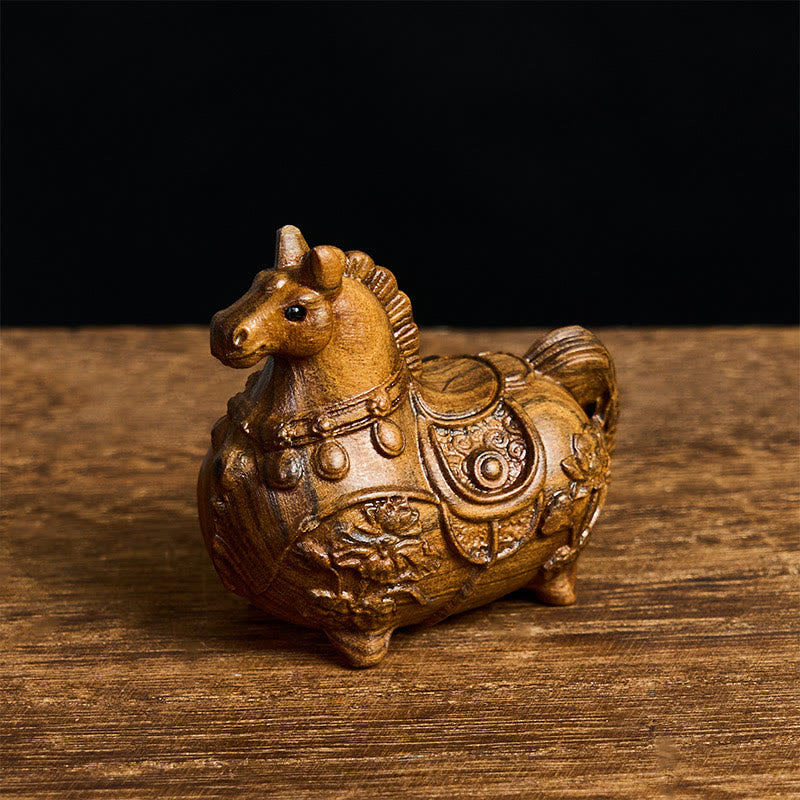 Buddha Stones ミニ 午年 蓮 黒檀 リンデンウッド 緑 白檀 飾り 5.5*5*3.2cm - 黒檀　約5.5×5×3.2cm - image 7