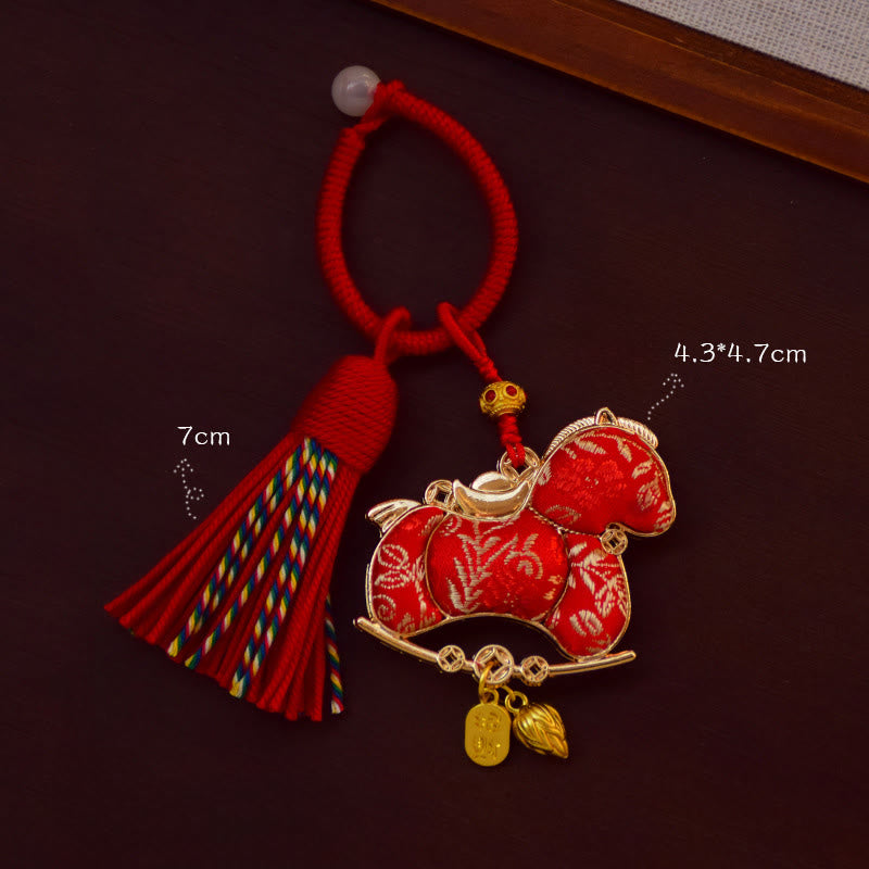 Buddha Stones午年刺繍 自由キーホルダー - image 1
