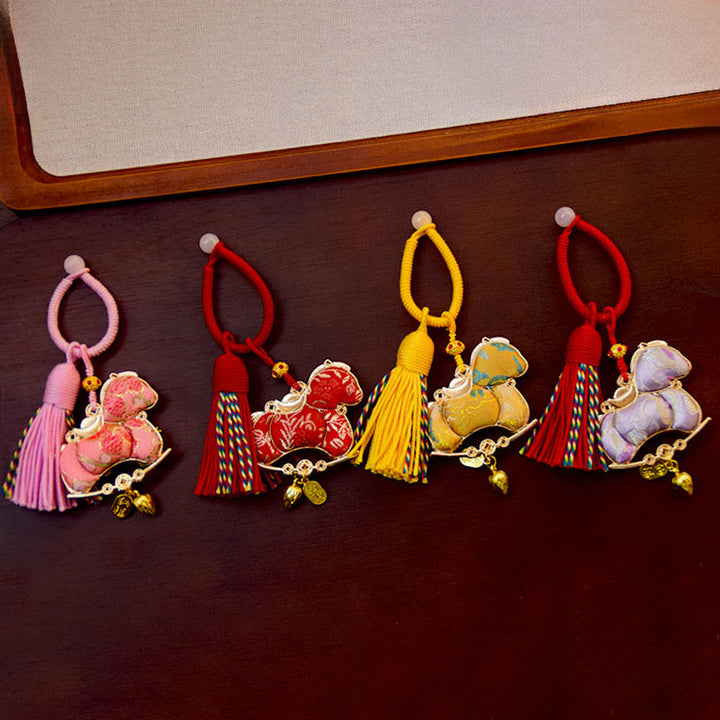 Buddha Stones午年刺繍 自由キーホルダー - image 7