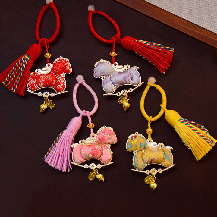 Buddha Stones午年刺繍 自由キーホルダー - image 8