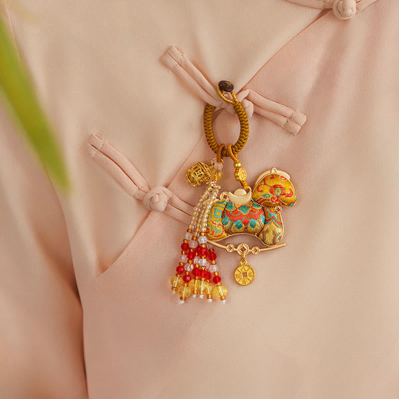 Buddha Stones 午年刺繍豊かさキーホルダー - image 6