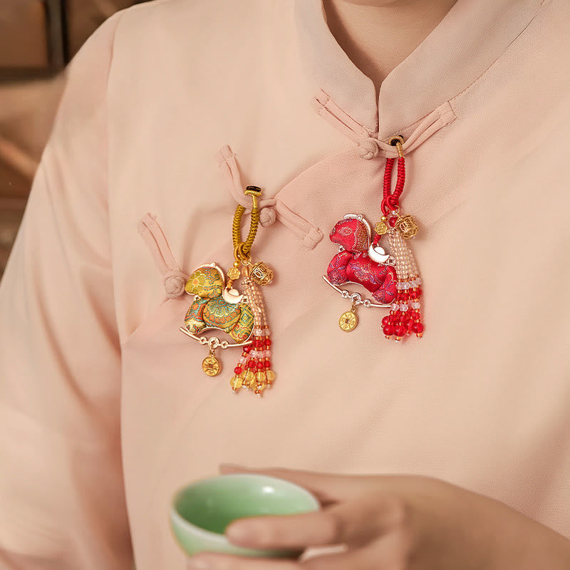 Buddha Stones 午年刺繍豊かさキーホルダー - image 11