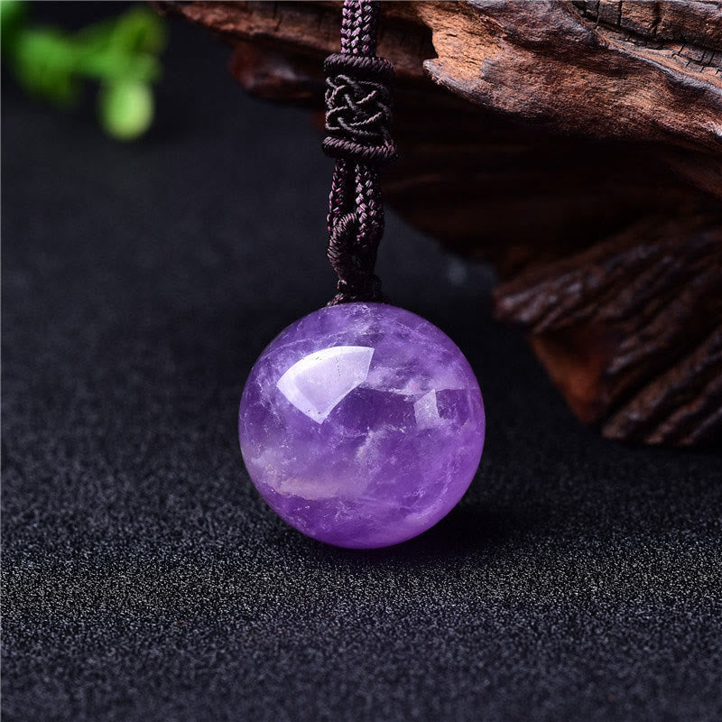 Buddha Stones アメジスト、イエローアゲート、各種アゲート、ピンククリスタル、ラズライト、ラピスラズリ、バランスネックレス、ペンダント - 紫瑪瑙 - image 7