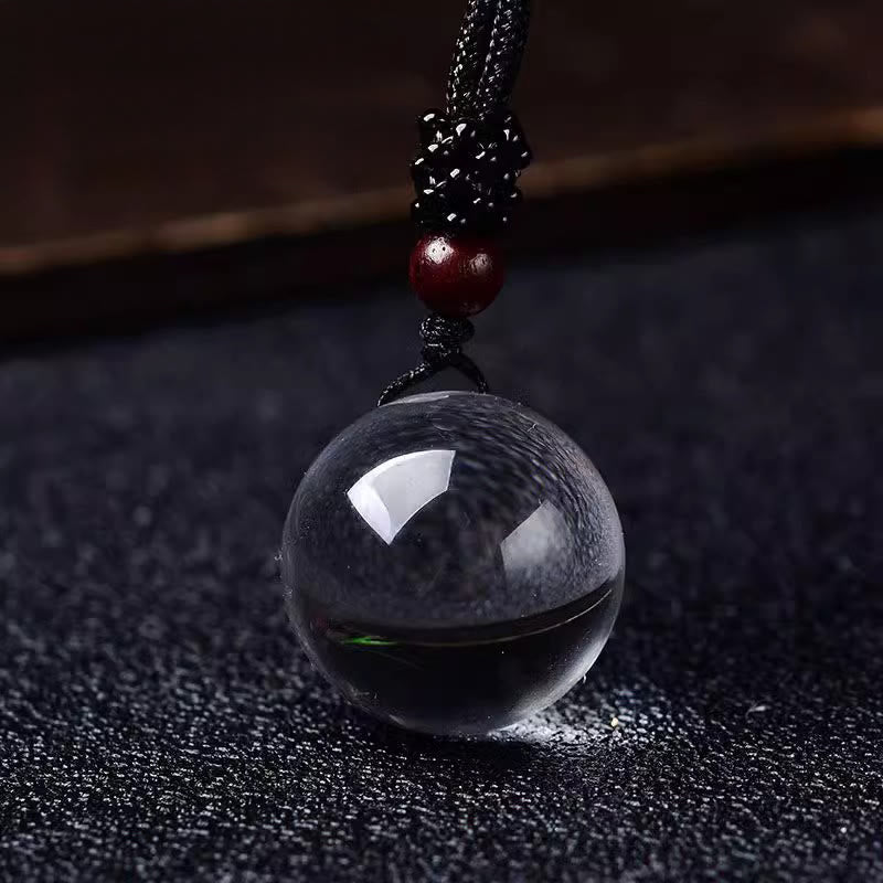 Buddha Stones ホワイトクリスタル ピンククリスタル タイガーアイ スモーキークォーツ プロテクションネックレスペンダント - ホワイトクリスタル - image 1