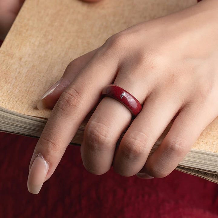 Buddha Stones 中国の干支、午年の辰砂の良縁祈願リング - image 14