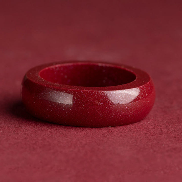 Buddha Stones 中国の干支、午年の辰砂の良縁祈願リング - image 24