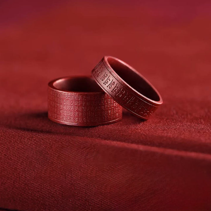 Buddha Stones 辰砂オーム・マニ・パドメ・フム般若心経良縁祈願リング - image 11