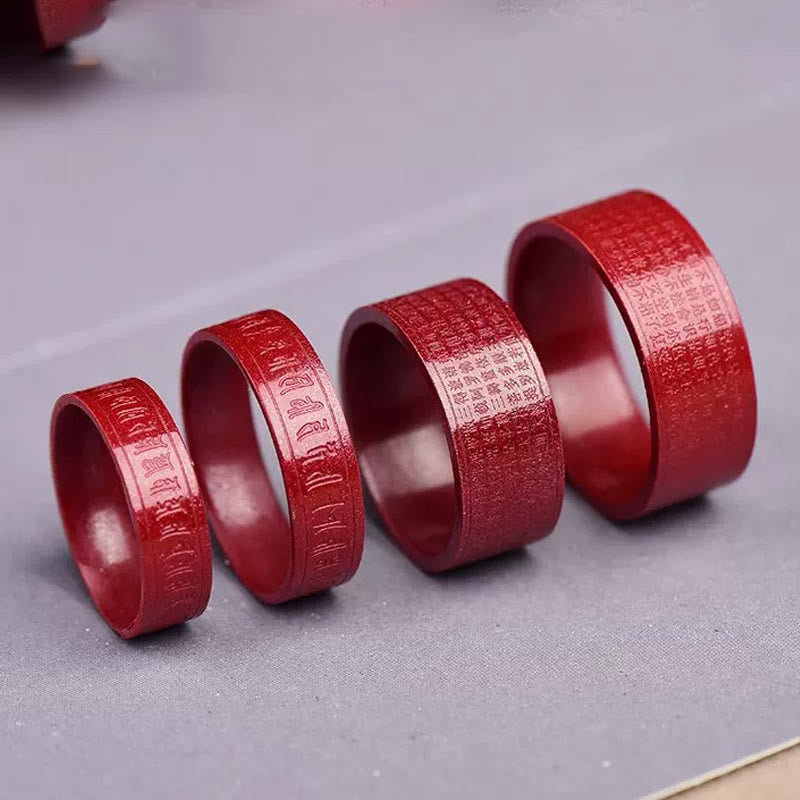 Buddha Stones 辰砂オーム・マニ・パドメ・フム般若心経良縁祈願リング - image 13