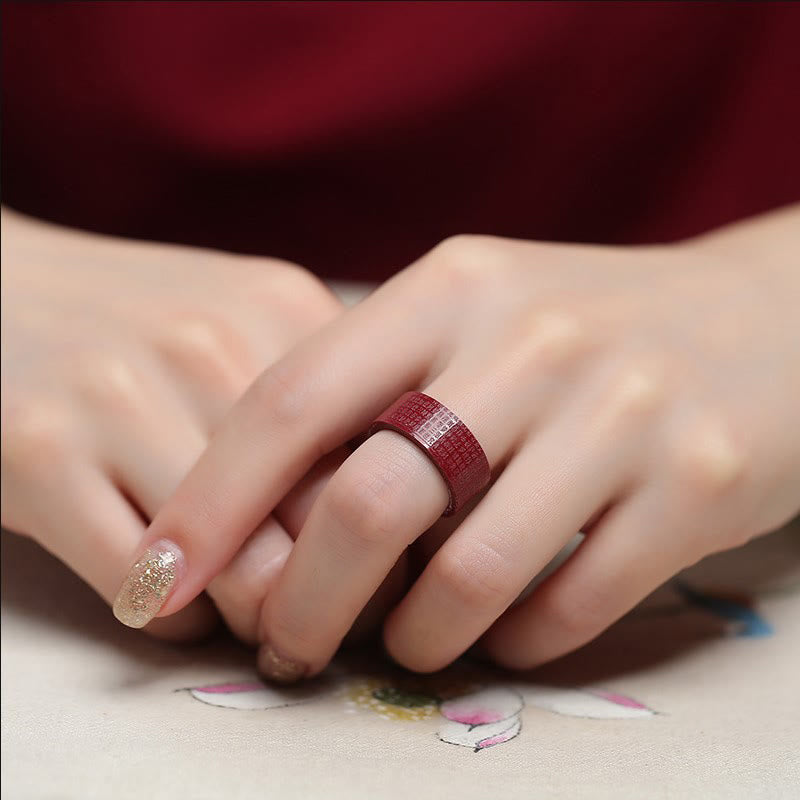 Buddha Stones 辰砂オーム・マニ・パドメ・フム般若心経良縁祈願リング - image 10