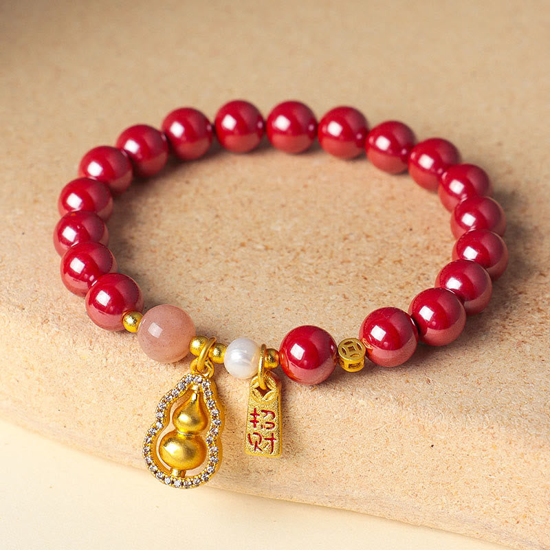 Buddha Stones 辰砂の良縁祈願と幸運繁栄を引き寄せるブレスレット - 朱砂（手首周り：14～15cm） - image 6