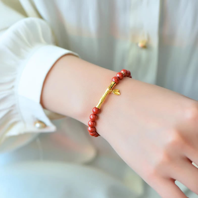 Buddha Stones竹製 辰砂 925スターリングシルバー コンセントレーションブレスレット - image 2