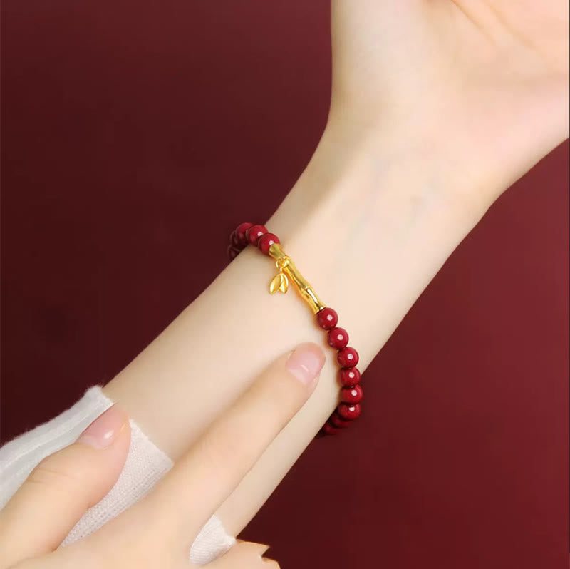 Buddha Stones竹製 辰砂 925スターリングシルバー コンセントレーションブレスレット - image 3