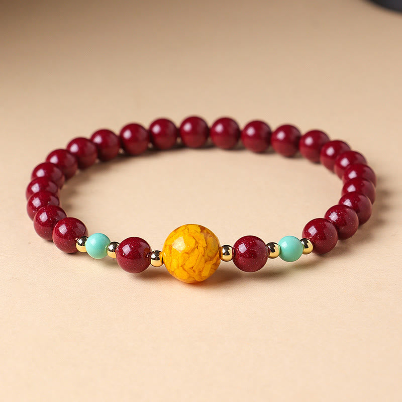 Buddha Stones 辰砂の悪霊除けブレスレット - 辰砂（手首周り：14～15cm） - image 0