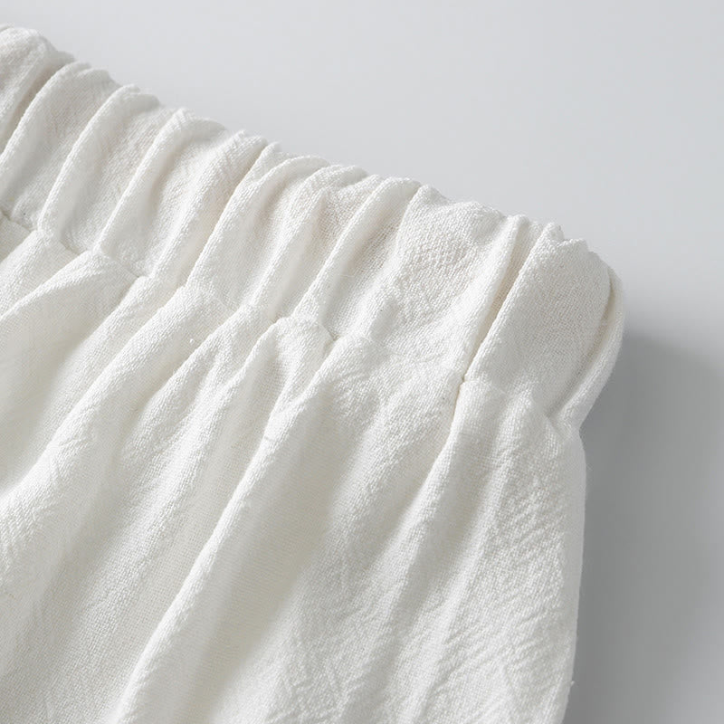 Buddha Stones 夏用無地ドローストリングアンクル丈メンズハーレムパンツ（ポケット付き） - image 7