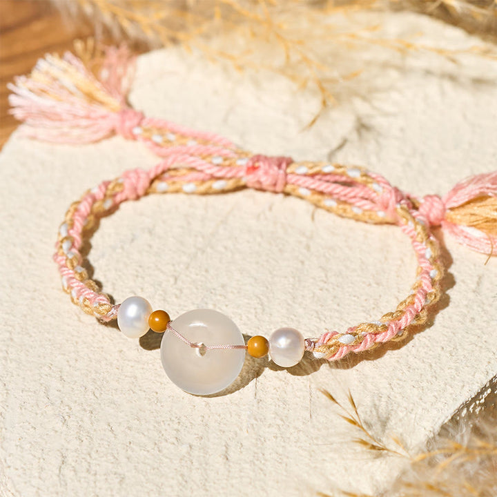 Buddha Stones カルセドニー平和のお守りチャーム幸運を呼ぶブレスレット - image 3