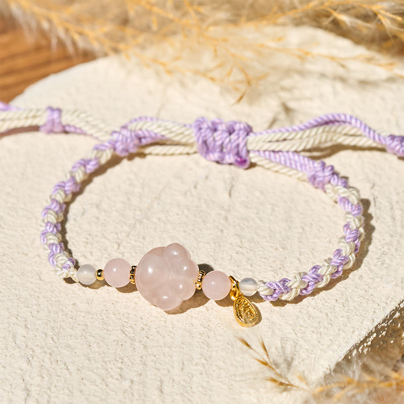 Buddha Stones ピンククリスタルキャットの温もり愛のブレスレット - image 1