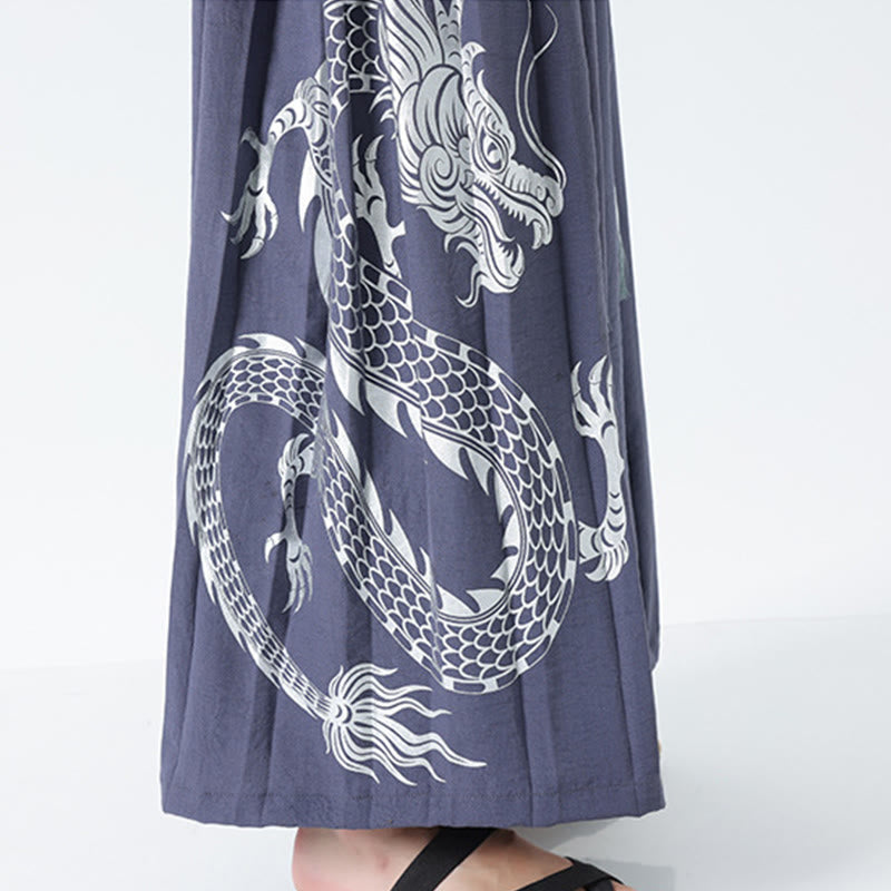 Buddha Stones 夏用ドラゴンドローストリングデザインコットンアンクル丈メンズワイドレッグパンツ（ポケット付き） - image 34