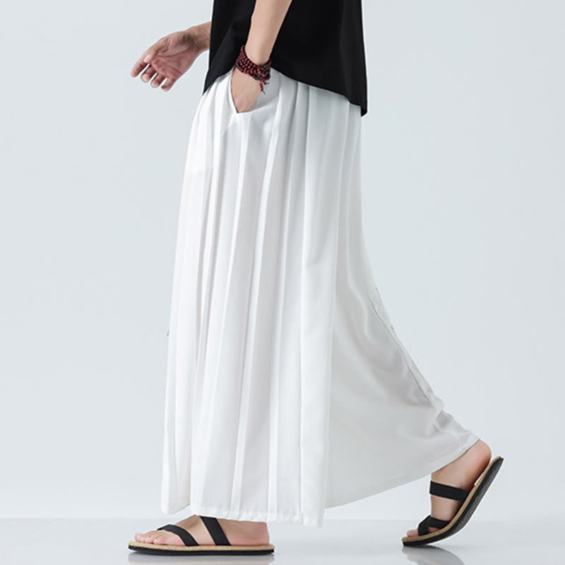 Buddha Stones 夏用ドラゴンドローストリングデザインコットンアンクル丈メンズワイドレッグパンツ（ポケット付き） - image 41