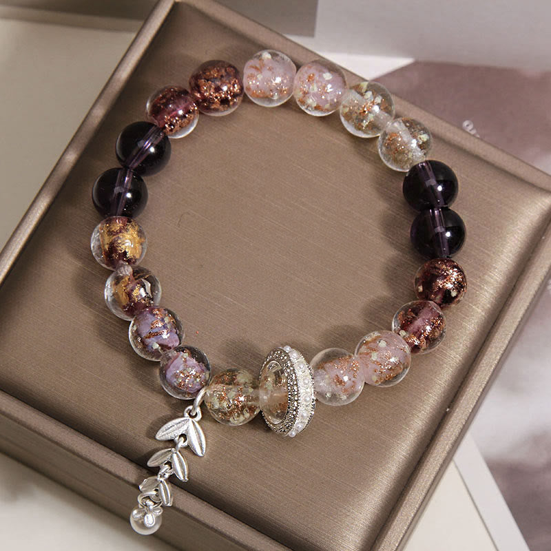 Buddha Stones 琉璃ガラスビーズ小麦耳チャームブレスレット - image 2