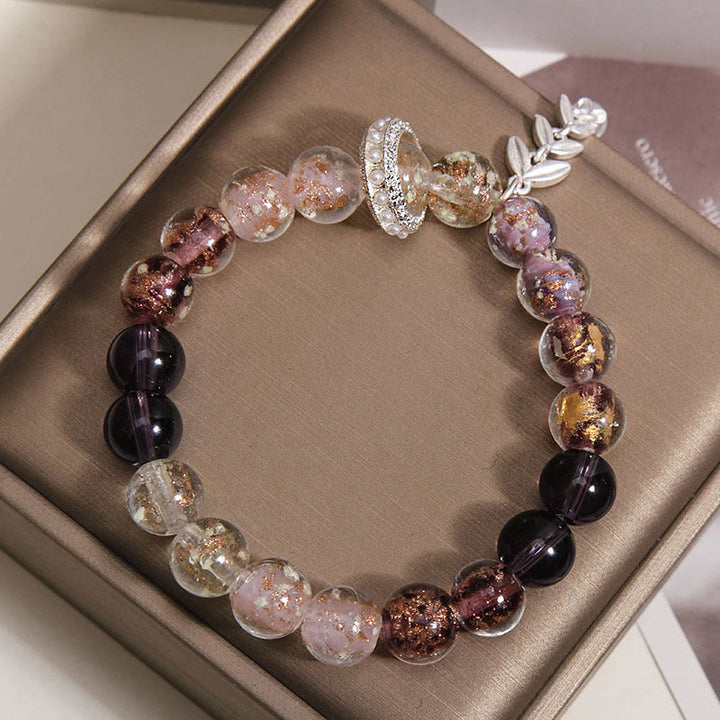 Buddha Stones 琉璃ガラスビーズ小麦耳チャームブレスレット - image 3